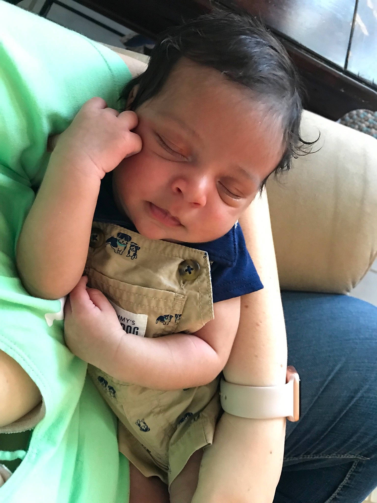 Wesley is registered to the contest to win money with this photo: arm, child, ear, finger, girl, head, infant, mammal, mouth, nap, person, product, skin, toddler