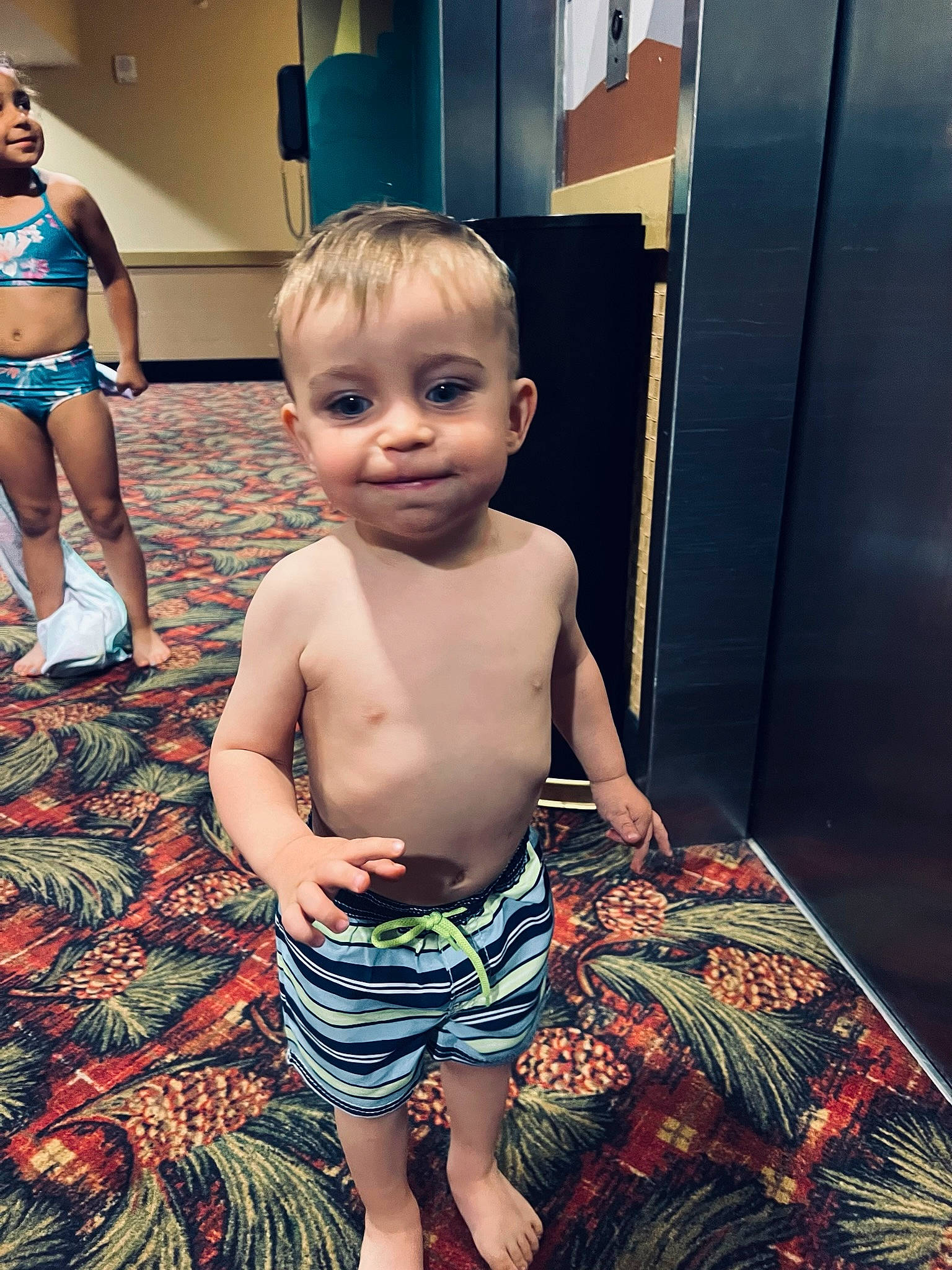 Kylen joined the competition — help win amazing prizes! arm, baby, blue, chest, cool, eye, eyewear, floor, flooring, happy, head, human_body, joint, joy, leg, mouth, muscle, person, shorts, shoulder