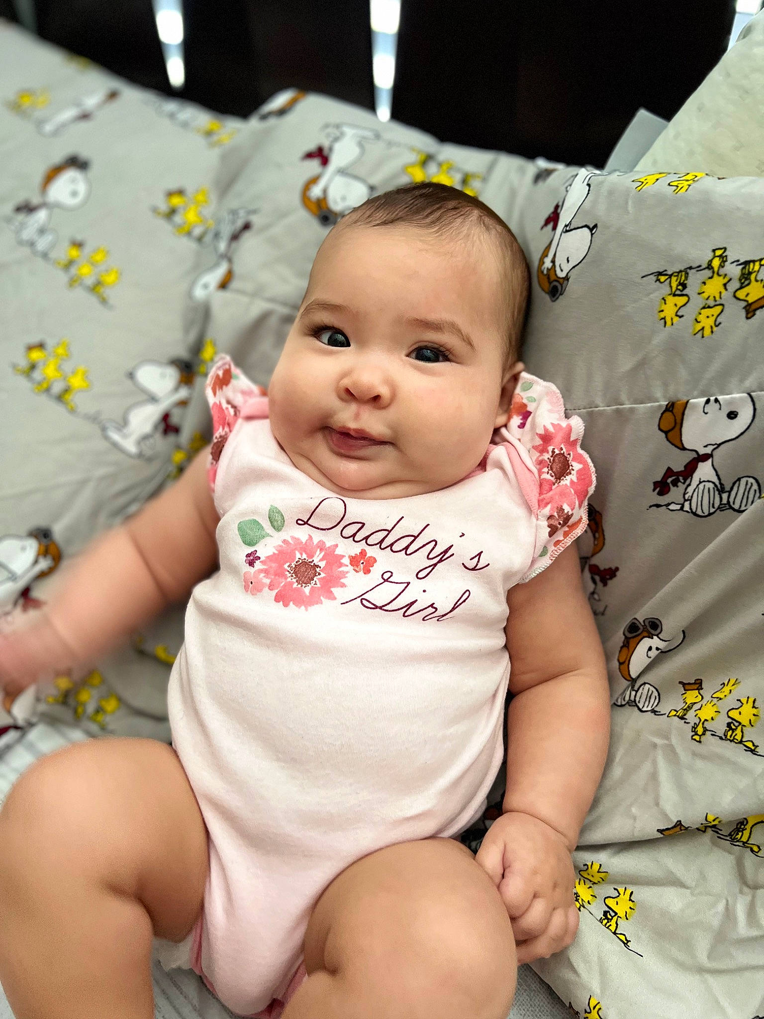 Azulaena is registered to the contest to win money with this photo: baby, baby_toddler_clothing, cheek, child, comfort, dress, eye, fun, happy, human_leg, iris, pattern, person, product, skin, sleeve, smile, textile, thigh, toddler