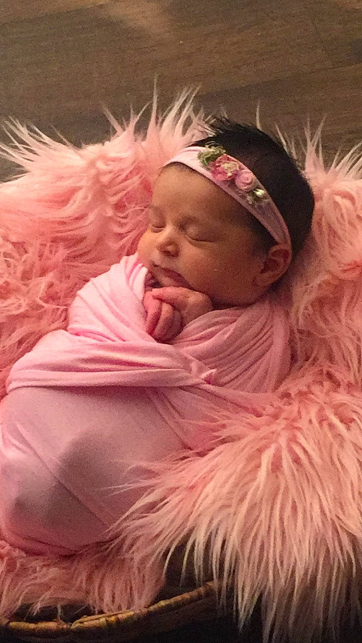 Isabel joined the competition — help win amazing prizes! child, fun, fur, girl, hair_accessory, headgear, headpiece, infant, person, pink, skin, textile, toddler