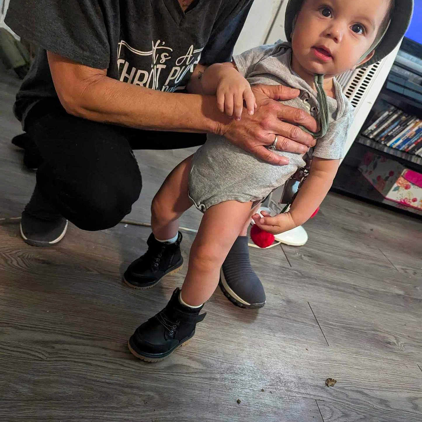 Onyx joined the competition — help win amazing prizes! adult, baby, clothing, face, footwear, head, indoors, jeans, male, man, pants, people, person, photography, portrait, shoe, shorts, sitting, sleeve, sneaker