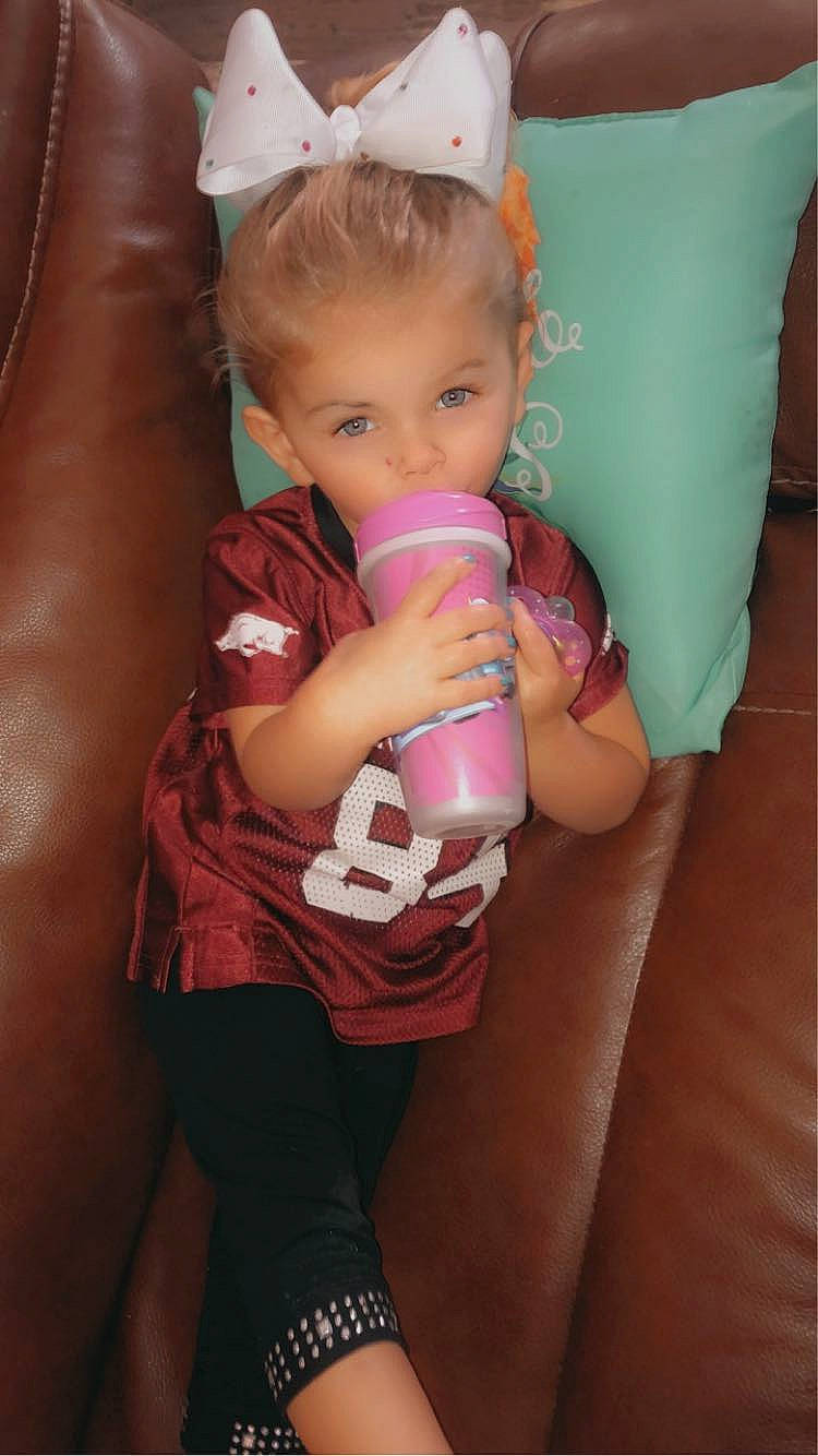 Addilyn joined the competition — help win amazing prizes! abdomen, baby, baby_products, baby_toddler_clothing, cheek, child, drinking, drinkware, eye, finger, fun, happy, human_body, mouth, nail, person, pink, skin, thumb, toddler