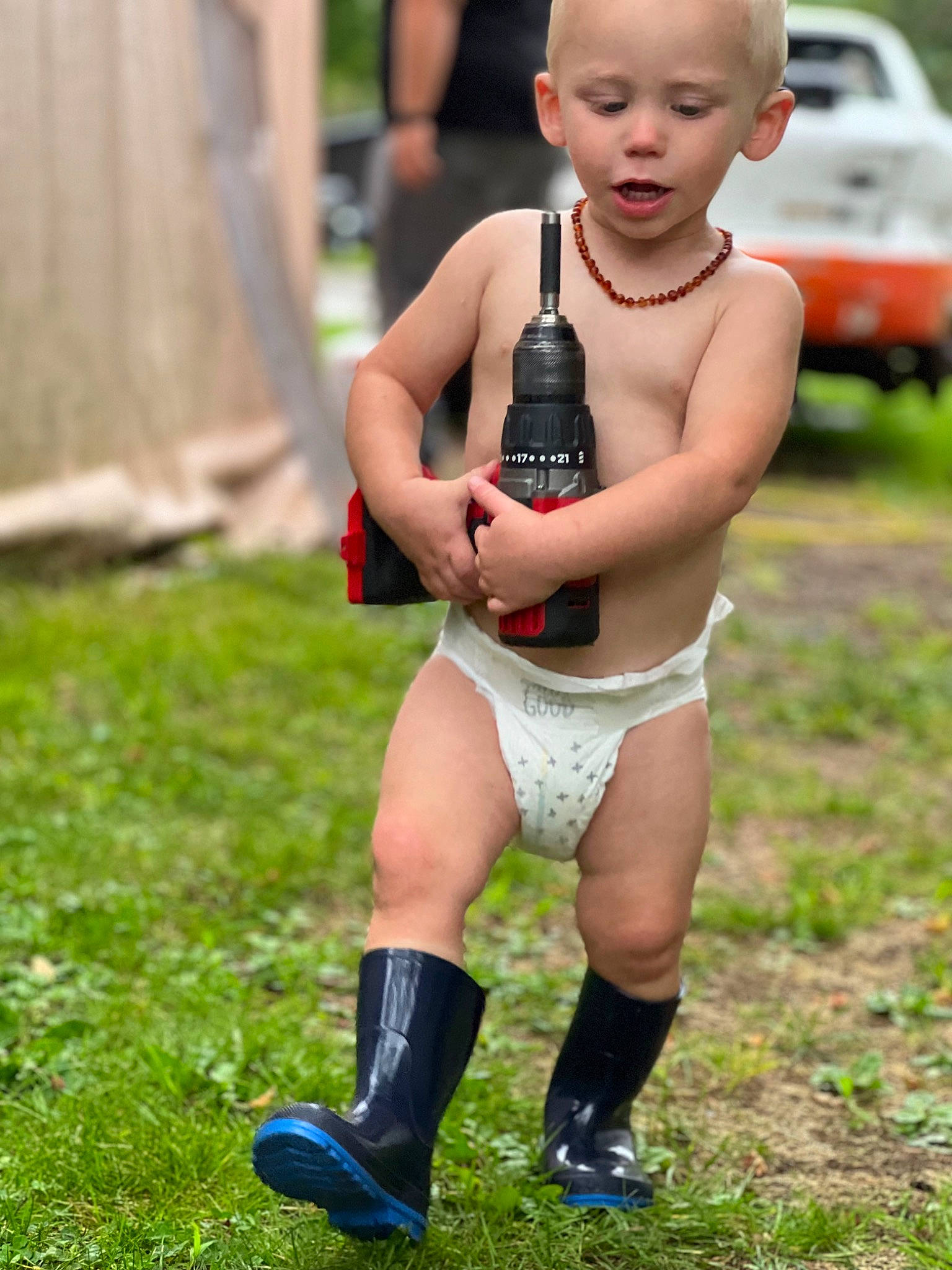 Anderson joined the competition — help win amazing prizes! abdomen, chest, child, fun, grass, head, human_leg, knee, leggings, leisure, navel, person, recreation, sportswear, thigh, toddler, trunk, undergarment, waist, water_bottle