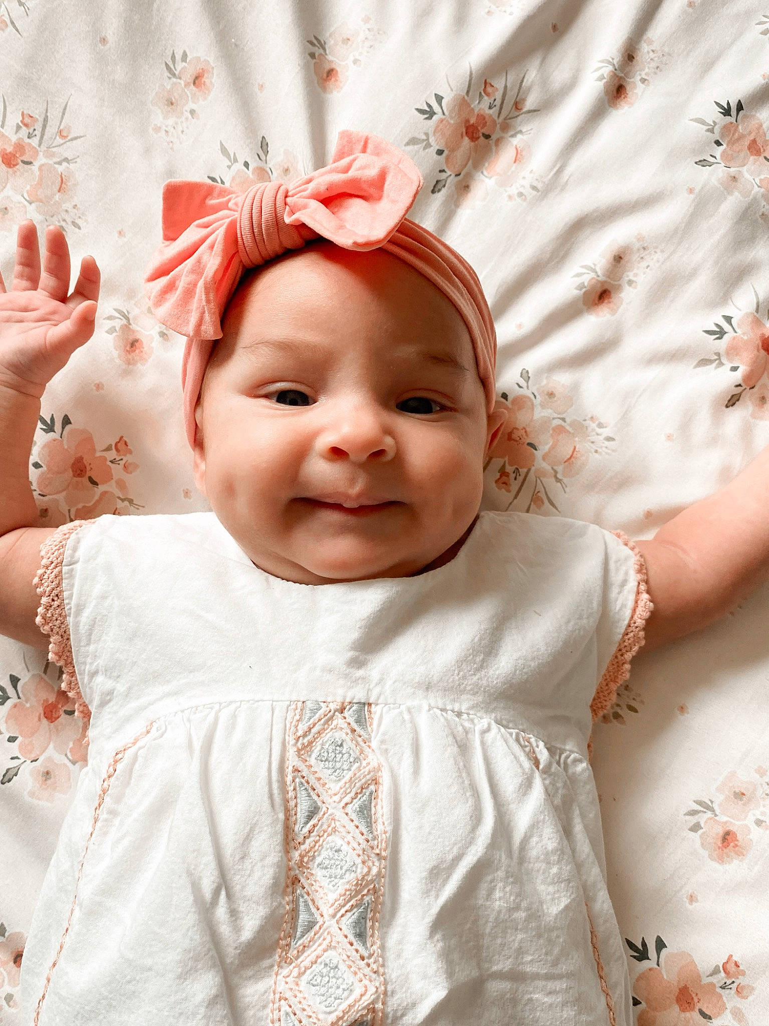 Zelena joined the competition — help win amazing prizes! baby, baby_toddler_clothing, cheek, chin, dress, eye, eyebrow, face, facial_expression, gesture, happy, head, headgear, headwear, lip, person, pink, skin, sleeve, smile