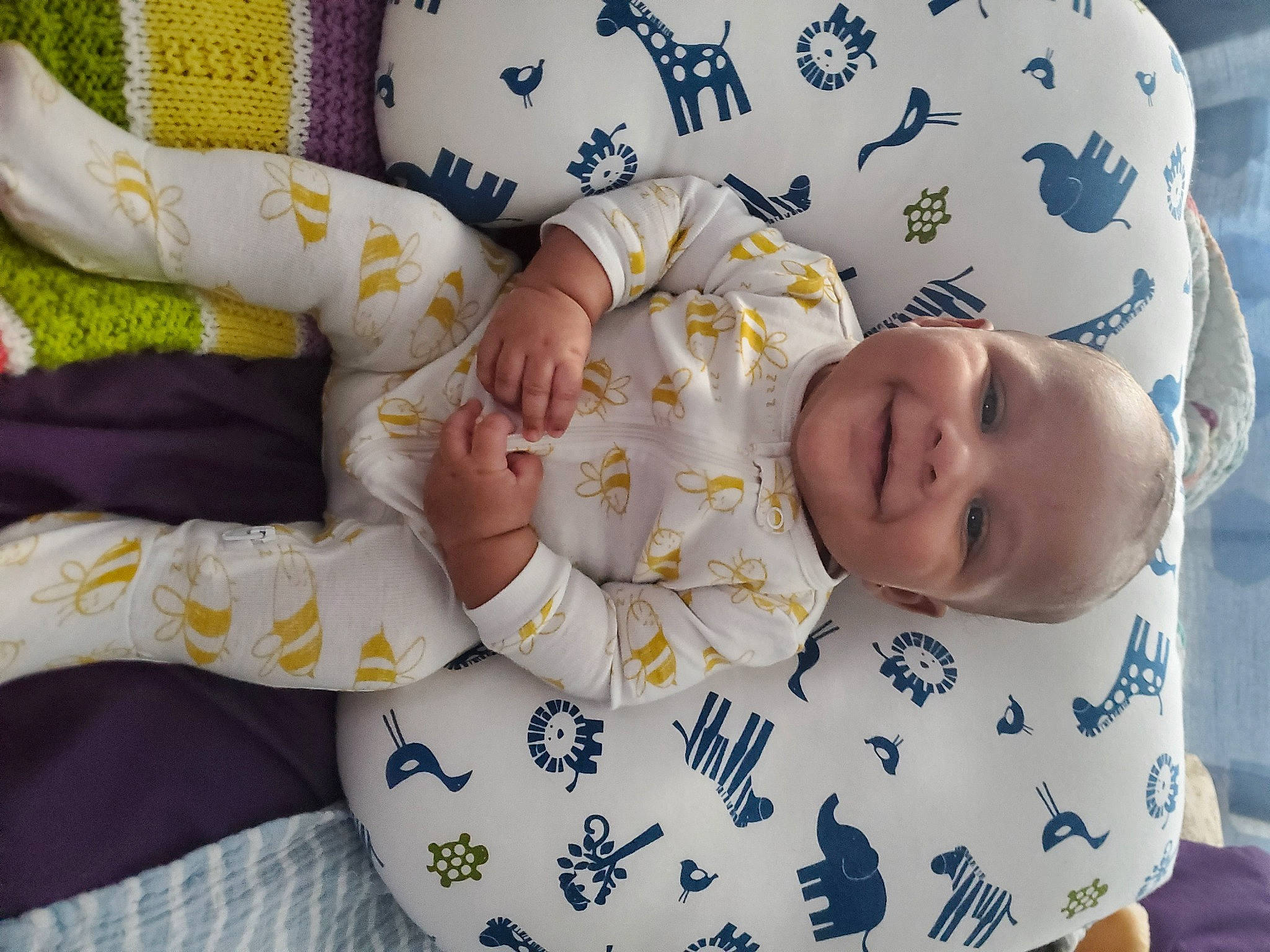 Malakai joined the competition — help win amazing prizes! baby, baby_products, baby_sleeping, baby_toddler_clothing, child, comfort, face, happy, joy, linens, nightwear, pattern, person, skin, sleeve, smile, textile, toddler, white