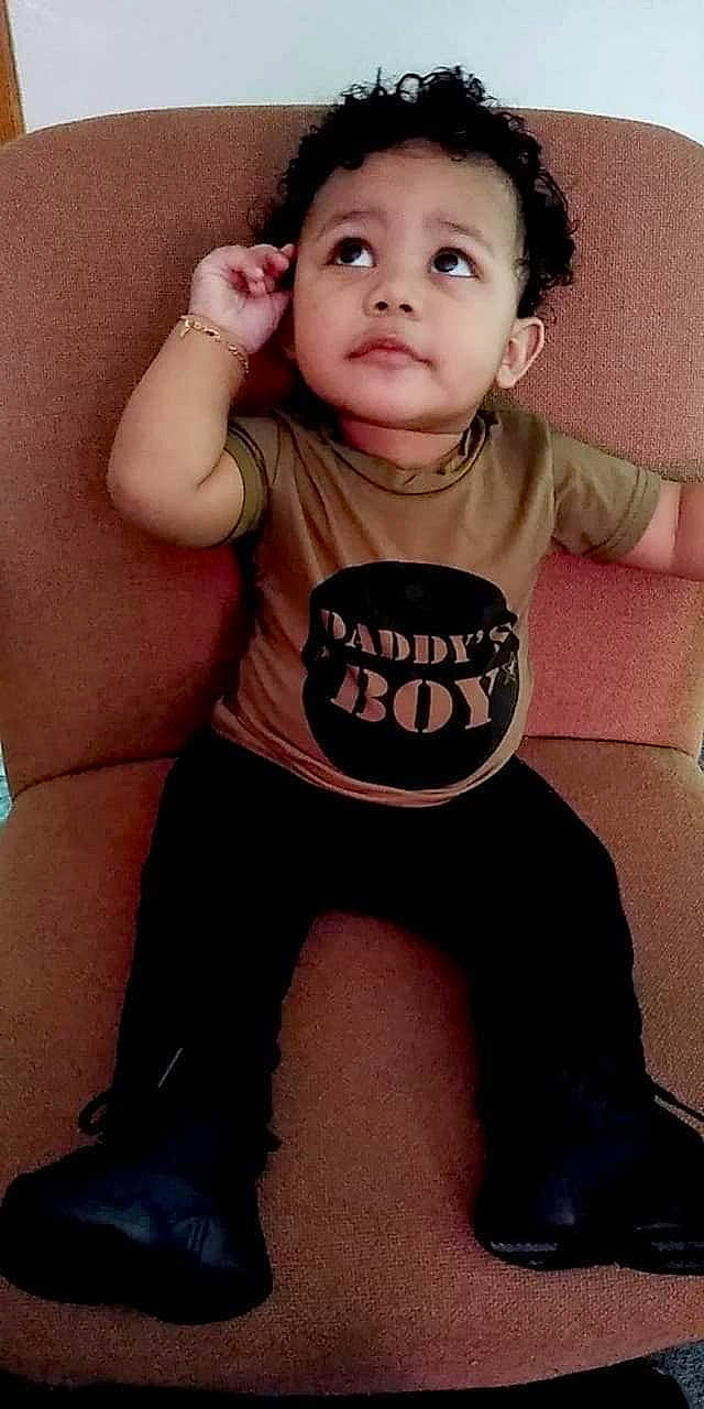 Montrell joined the competition — help win amazing prizes! arm, baby, baby_toddler_clothing, cheek, child, cool, face, facial_expression, lip, mouth, muscle, neck, nose, person, shoulder, skin, sleeve, smile, standing, t_shirt