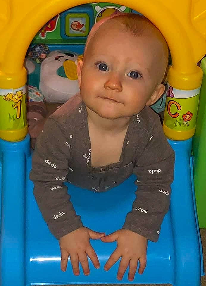 Austin is registered to the contest to win money with this photo: baby, baby_playing_with_toys, baby_products, baby_toddler_clothing, baby_toys, child, electric_blue, fun, happy, organ, outdoor_play_equipment, person, plastic, play, playground, recreation, sleeve, snapshot, toddler, toy