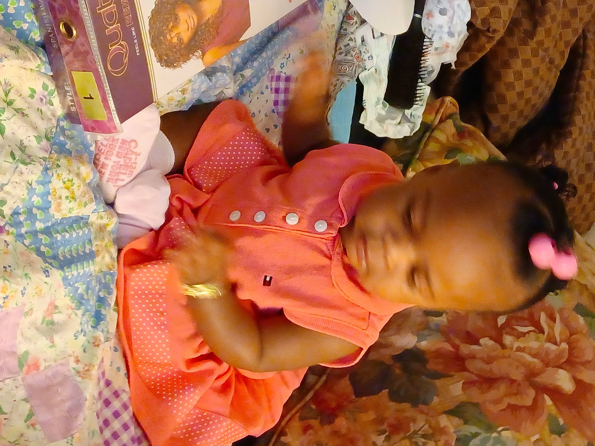 Mo'Nae joined the competition — help win amazing prizes! baby, baby_products, baby_toddler_clothing, cheek, child, fun, happy, linens, magenta, orange, pattern, peach, person, pink, plant, play, room, toddler, tree, visual_arts