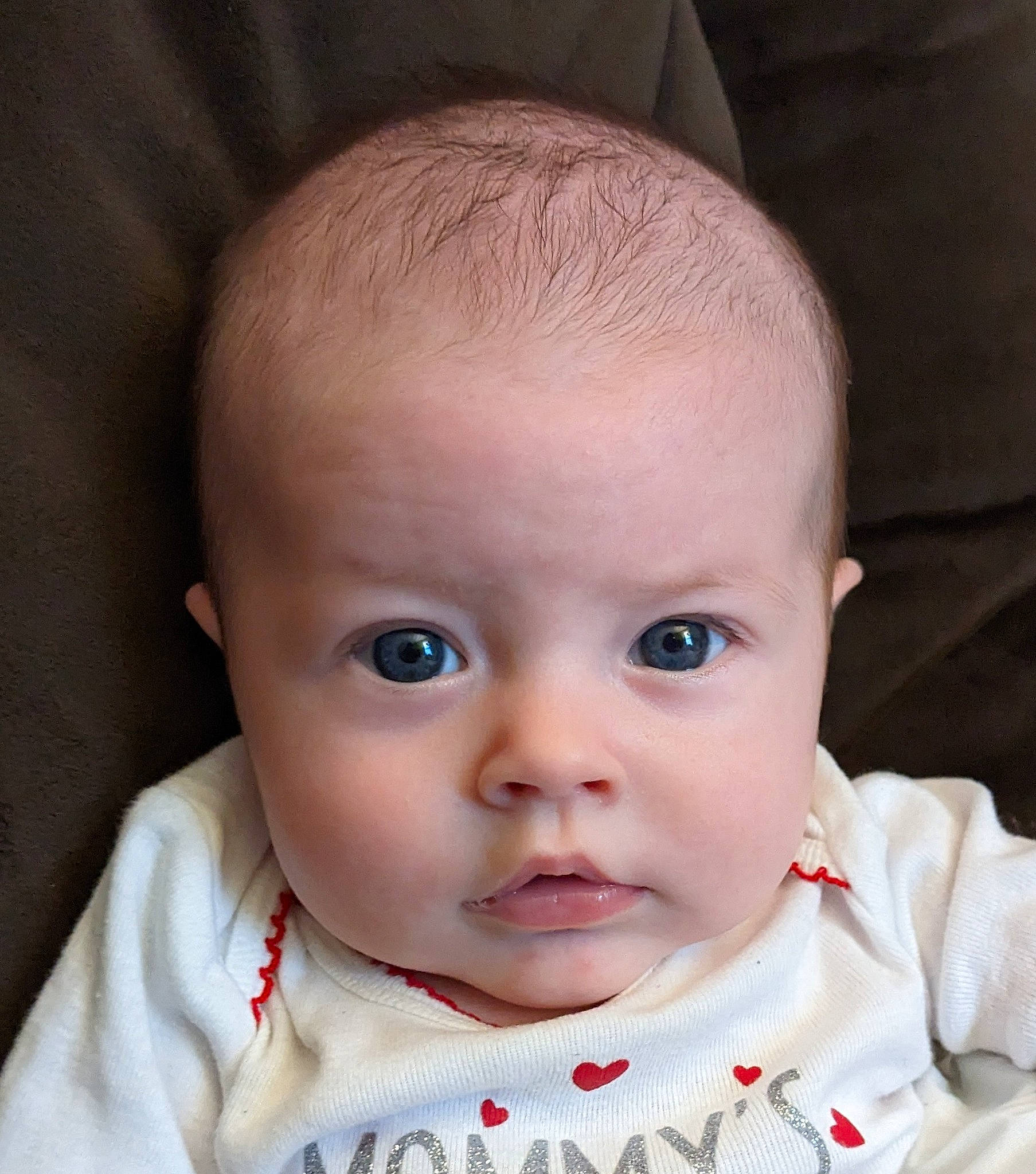 Eleanora is registered to the contest to win money with this photo: baby, baby_toddler_clothing, cheek, child, collar, ear, eyebrow, eyelash, face, happy, iris, lip, mouth, neck, nose, person, skin, sleeve, smile, toddler