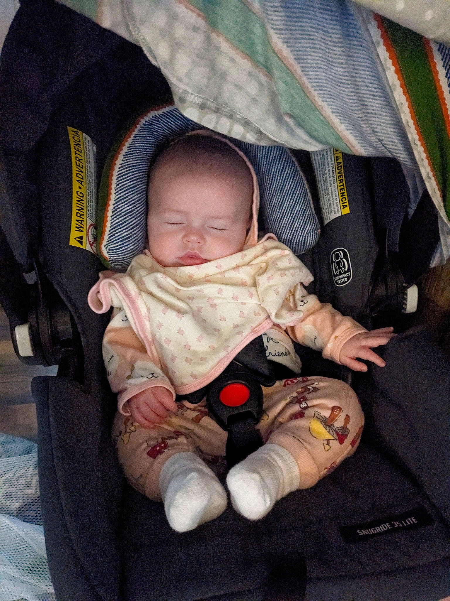 Eleanora is registered to the contest to win money with this photo: baby, baby_carriage, baby_in_car_seat, baby_products, baby_safety, baby_toddler_clothing, car_seat, carmine, cheek, child, comfort, eye, lap, outerwear, people, person, product, sitting, sleeve, thumb