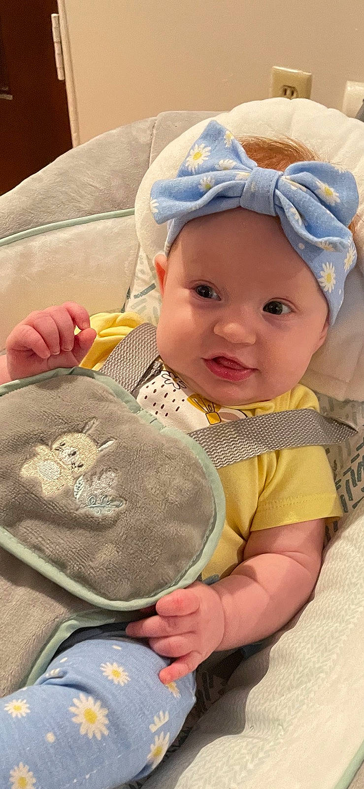 Salem is registered to the contest to win money with this photo: baby, baby_carriage, baby_products, baby_toddler_clothing, cap, cheek, child, comfort, fashion_accessory, fun, happy, headgear, headwear, linens, pattern, person, sitting, skin, sun_hat, toddler