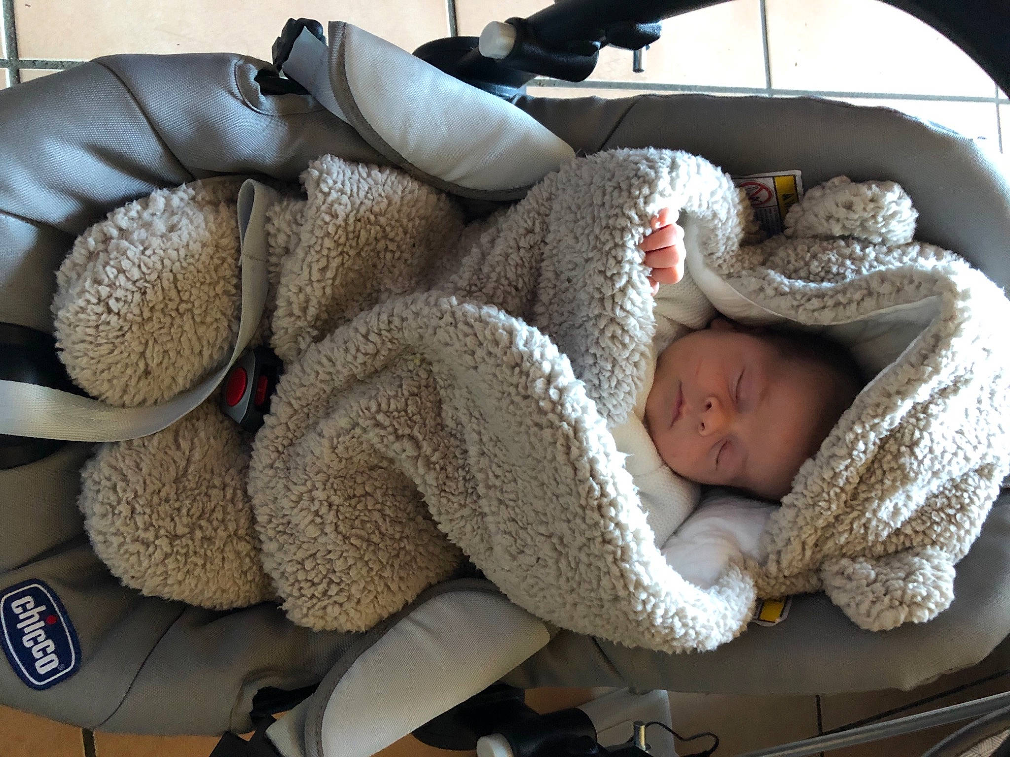 Loan participe au concours pour gagner de l'argent avec cette photo : auto_part, baby, baby_carriage, baby_products, baby_safety, baby_sleeping, baby_toddler_clothing, car_seat, child, comfort, head_restraint, infant_bed, knit_cap, linens, nap, person, sitting, steering_wheel, textile, toddler