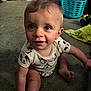 Haydn joined the competition — help win amazing prizes! toddler, child, baby, indoor, carpet, onesie, mickey_mouse, blue_eyes, sitting, floor, laundry_basket, toy, curly_hair, smiling, cute, young_child, person, casual_clothing, home, playtime