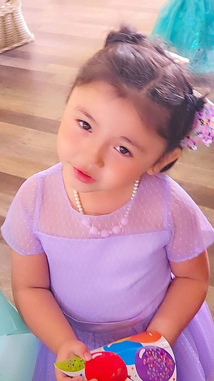 Jasmin joined the competition — help win amazing prizes! baby_toddler_clothing, cheek, child, dress, embellishment, eye, eyelash, facial_expression, hair, hairstyle, happy, iris, jewellery, joy, lip, neck, person, pink, skin, sleeve