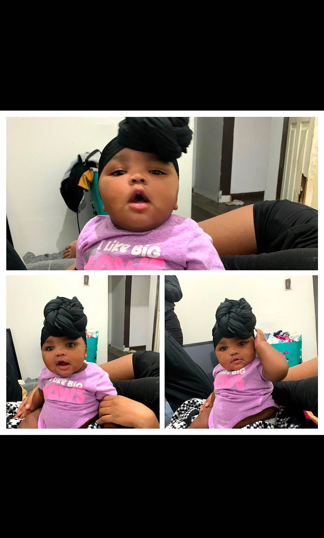 Princess Mccray is registered to the contest to win money with this photo: arm, baby, baby_toddler_clothing, child, clothing, cool, facial_expression, happy, hat, headwear, human, magenta, outerwear, person, photograph, pink, product, purple, sleeve, t_shirt