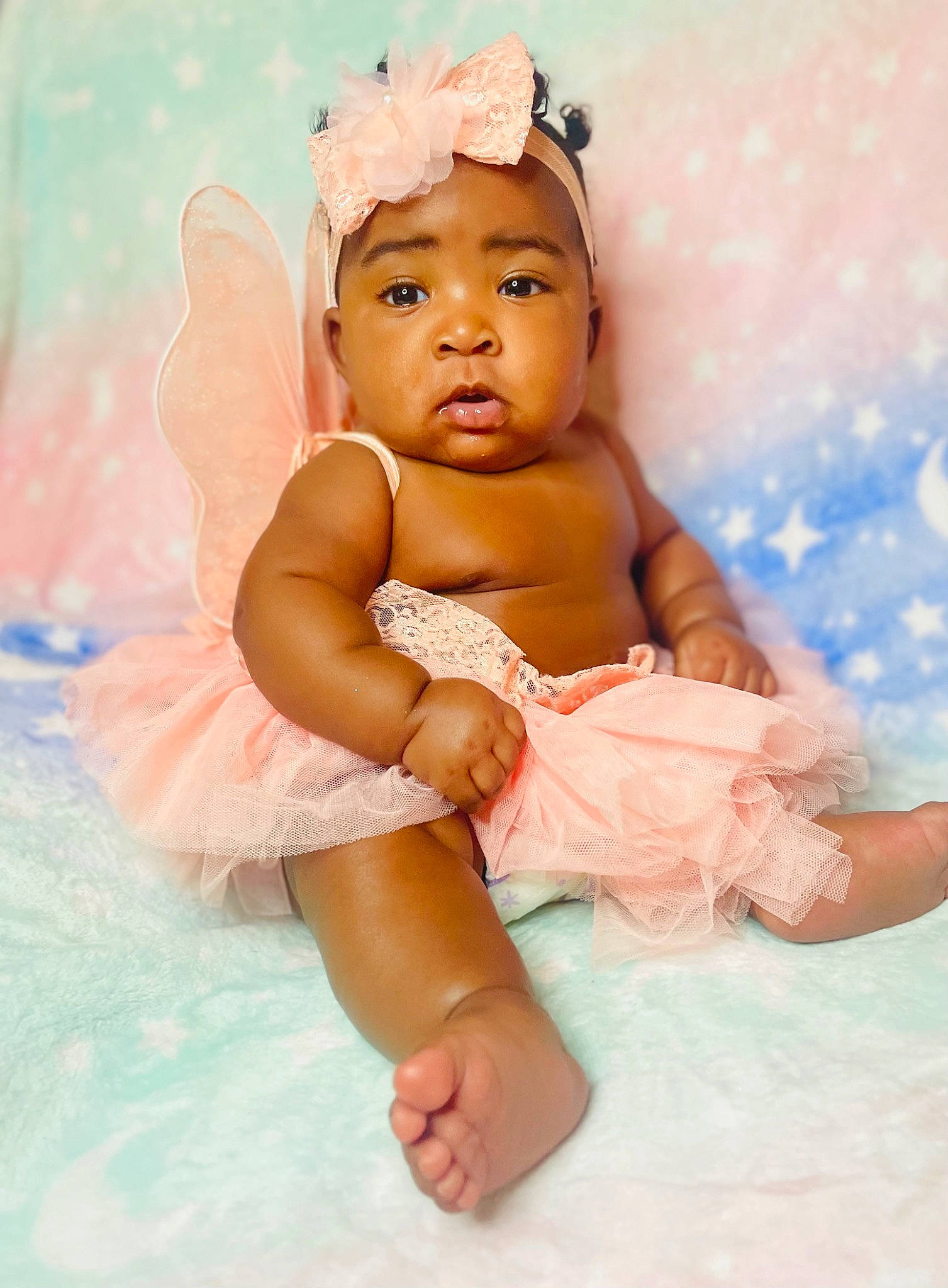 Tacara Mccray joined the competition — help win amazing prizes! baby, baby_toddler_clothing, child, face, facial_expression, fashion_accessory, finger, flash_photography, foot, fun, hair_accessory, happy, headband, headgear, headpiece, headwear, jewellery, person, pink, sitting