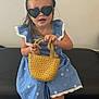 Amelia is registered to the contest to win money with this photo: child, girl, blue_dress, heart_sunglasses, handbag, woven_bag, white_shoes, sitting, black_bench, indoor, cute, fashion, accessories, happy, playful, portrait, young_child, casual, smiling, hair