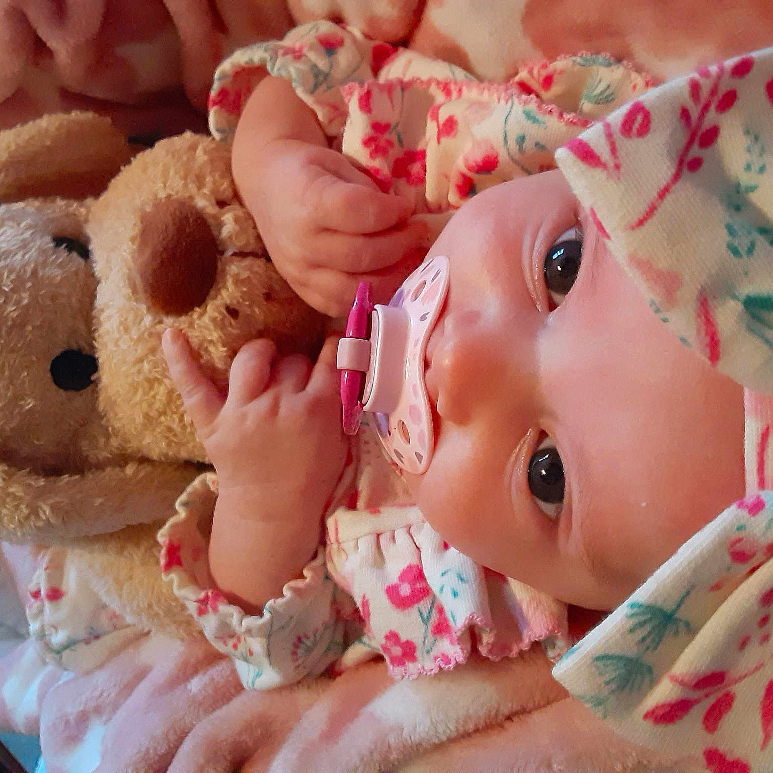 Madison joined the competition — help win amazing prizes! baby, baby_toddler_clothing, cheek, child, comfort, eye, eyelash, face, finger, head, human, lip, nose, people, pink, product, skin, textile, toddler, toy