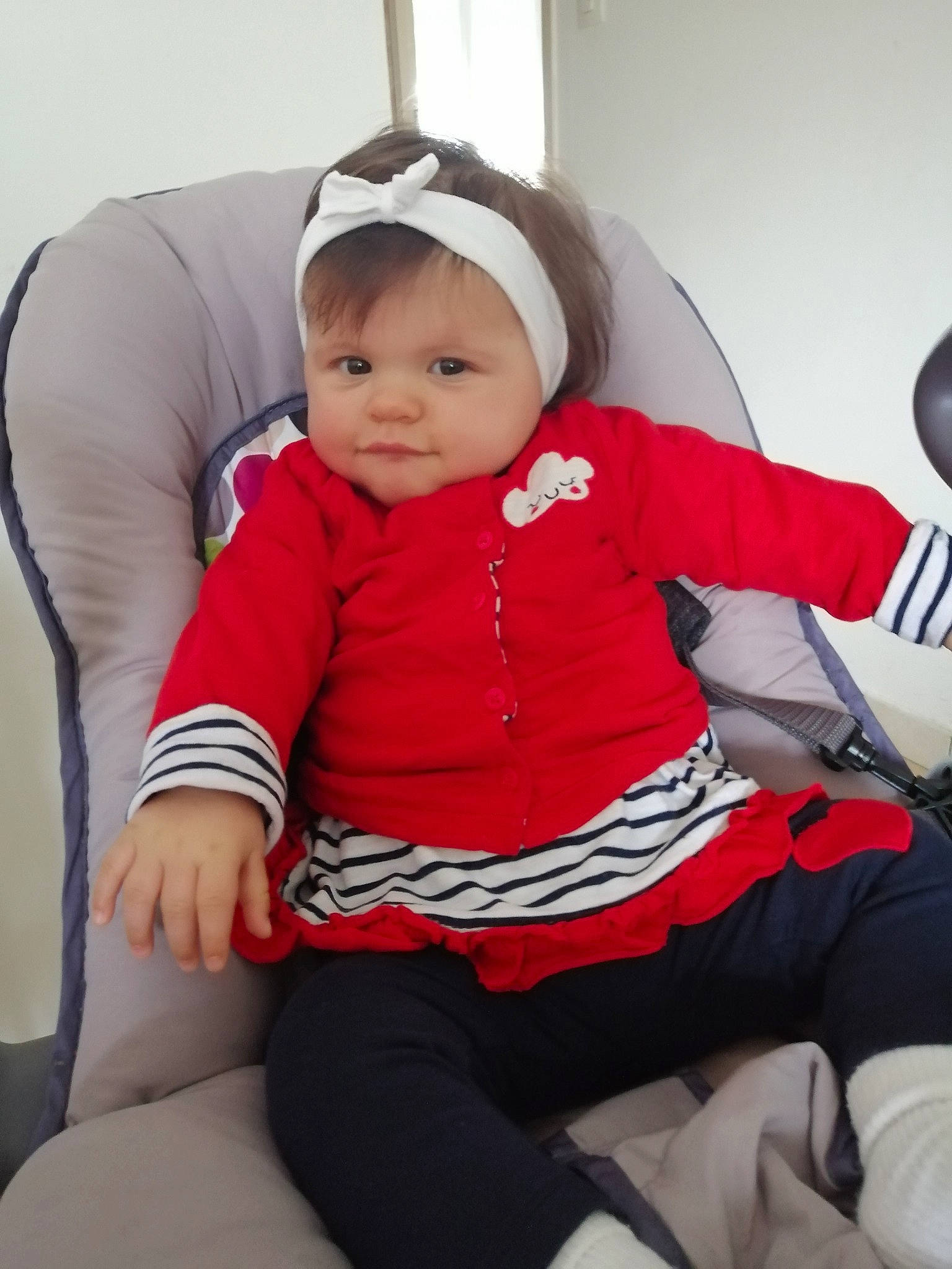 Mya participe au concours pour gagner de l'argent avec cette photo : baby, child, headwear, person, sitting, skin, sleeve, toddler