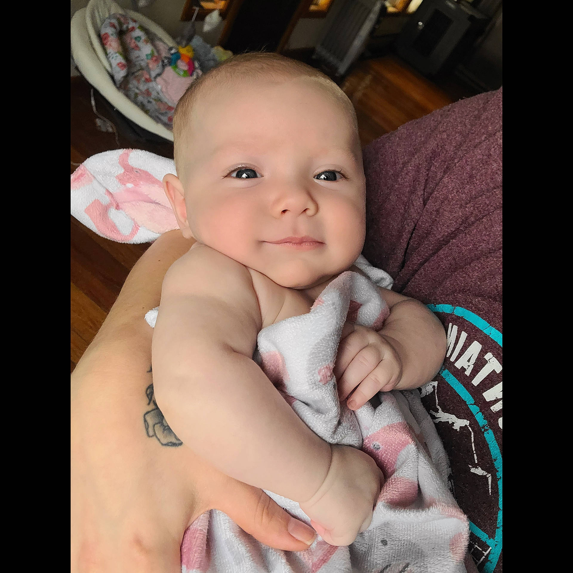 Adeleigh joined the competition — help win amazing prizes! baby, baby_toddler_clothing, cheek, comfort, eye, eyebrow, eyelash, face, finger, hand, head, human_body, iris, leg, mouth, nail, person, skin, stomach, thigh