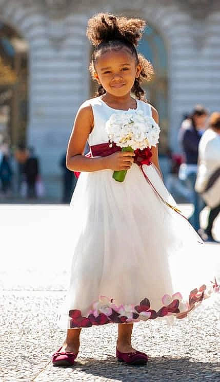 Ka'Layah joined the competition — help win amazing prizes! bridal_accessory, bridal_clothing, bridal_party_dress, bride, dress, embellishment, flower, flower_arranging, formal_wear, gown, happy, joint, joy, person, petal, shoulder, smile, summer, waist, wedding_ceremony_supply