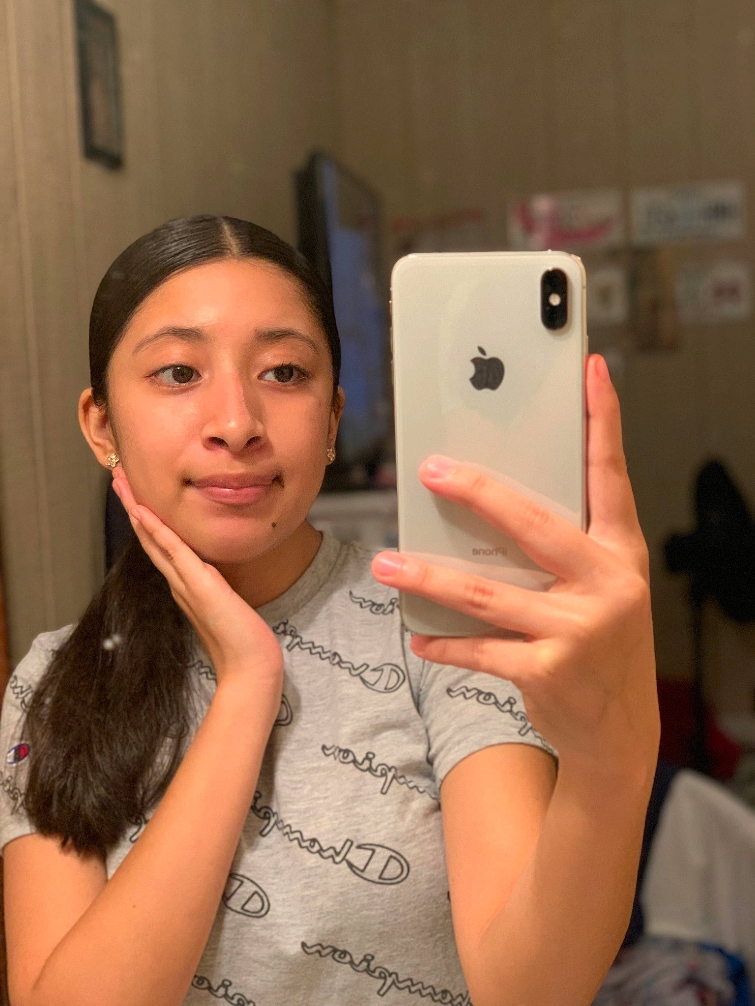 Dennise joined the competition — help win amazing prizes! child, electronic_device, finger, forehead, gadget, gesture, joy, person, photography, selfie, technology, thumb