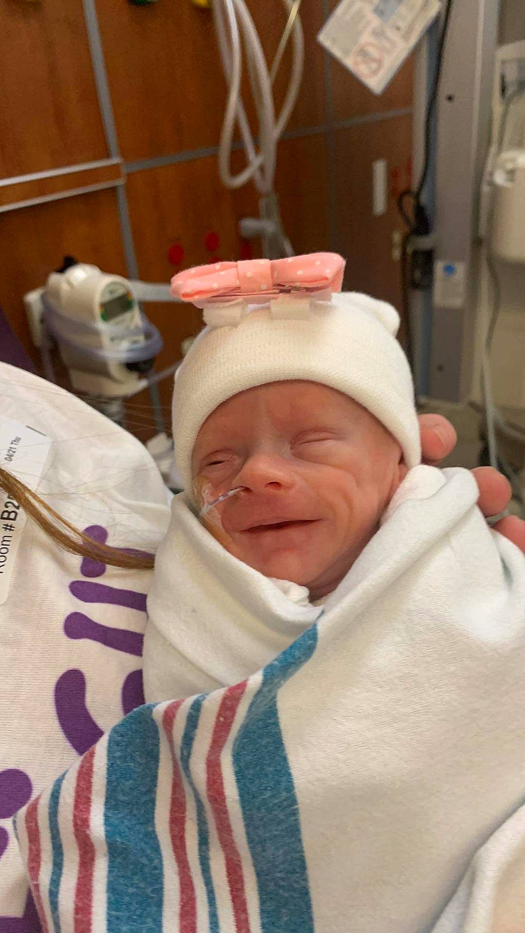 Aubrey Jayde joined the competition — help win amazing prizes! baby, baby_products, baby_safety, baby_toddler_clothing, cap, cheek, child, childbirth, comfort, event, fun, headwear, hospital, linens, medical, person, room, service, toddler