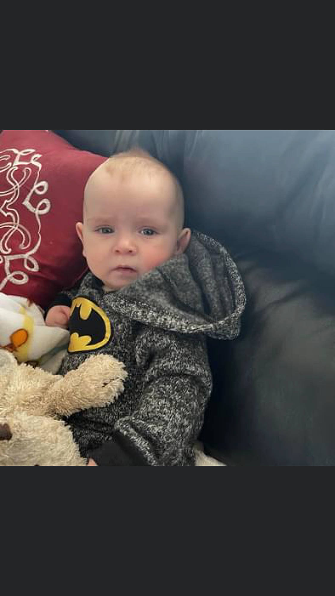 Easton joined the competition — help win amazing prizes! art, baby, baby_toddler_clothing, cheek, child, comfort, flash_photography, fun, fur, happy, linens, pattern, person, portrait_photography, sitting, sleeve, stuffed_toy, t_shirt, teddy_bear, toddler