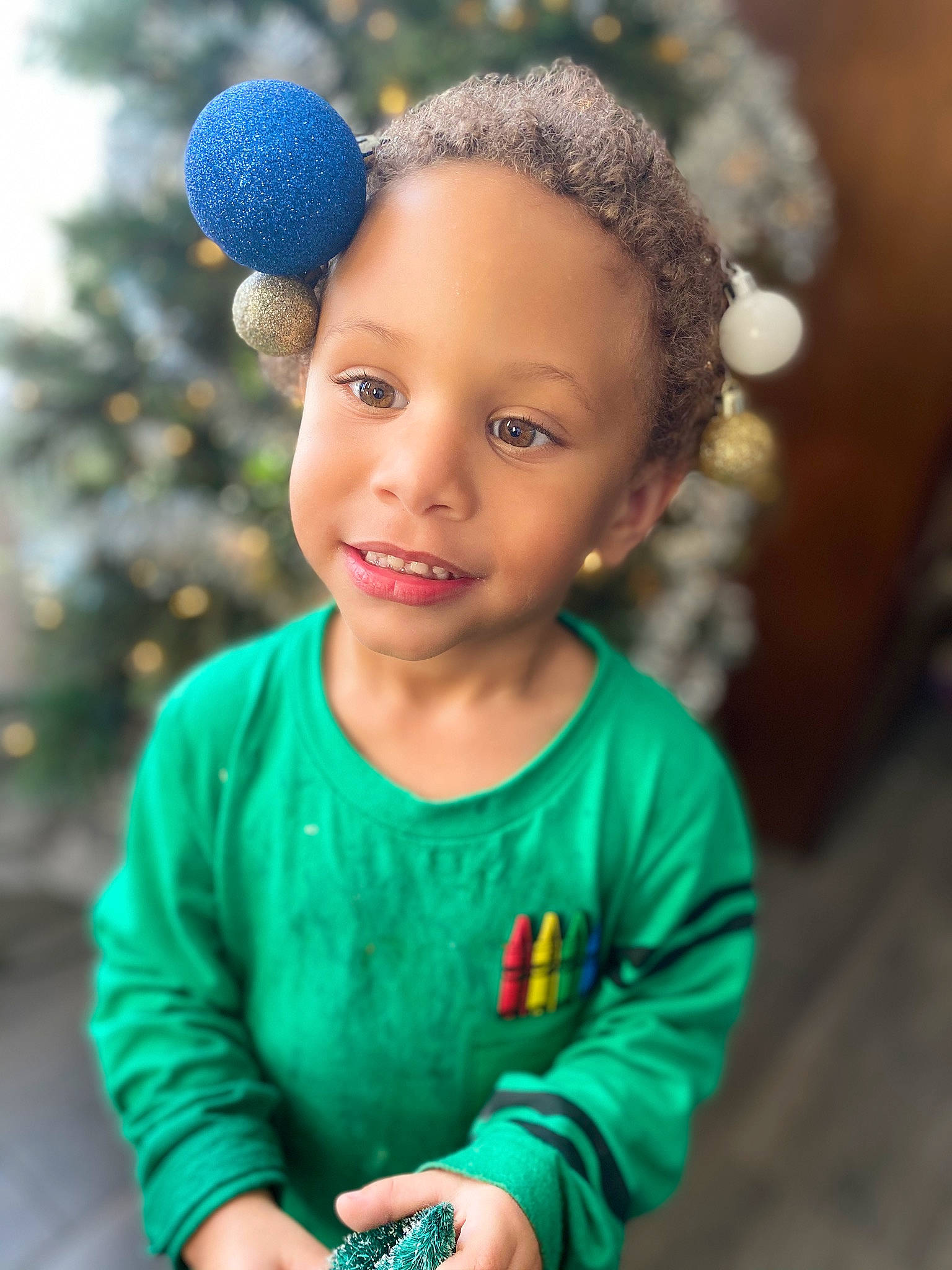 Rashawn joined the competition — help win amazing prizes! afro, audio_equipment, baby_toddler_clothing, blue, cheek, child, electric_blue, forehead, fun, green, hairstyle, happy, joy, lip, nose, organ, person, photograph, sleeve, smile