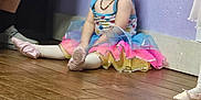 Novalee is registered to the contest to win money with this photo: toddler, child, ballet_shoes, tutu, colorful_clothing, wooden_floor, lavender_wall, sitting, happy, smiling, person, indoor, flooring, footwear, adult_legs, dancer, dance_class, beaded_necklace, young_child, casual