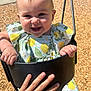 Nyleia joined the competition — help win amazing prizes! baby, child, swing, playground, smile, happy, hand, dress, lemon_pattern, outdoor, sunny, grass, mulch, person, face, holding, sitting, play, fun, summer