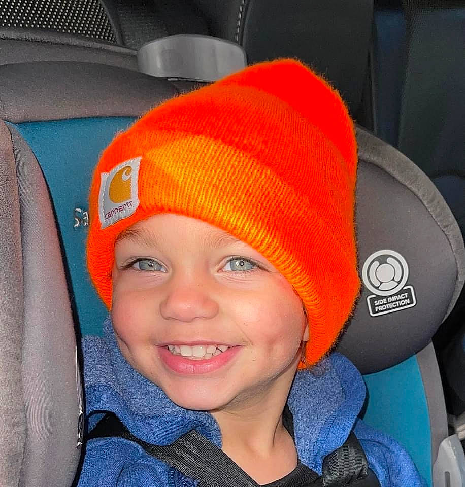 Jaxxon joined the competition — help win amazing prizes! auto_part, baby, beanie, cap, car_seat, child, comfort, cool, electric_blue, face, fashion_accessory, fun, happy, headwear, joy, knit_cap, orange, person, personal_protective_equipment, product