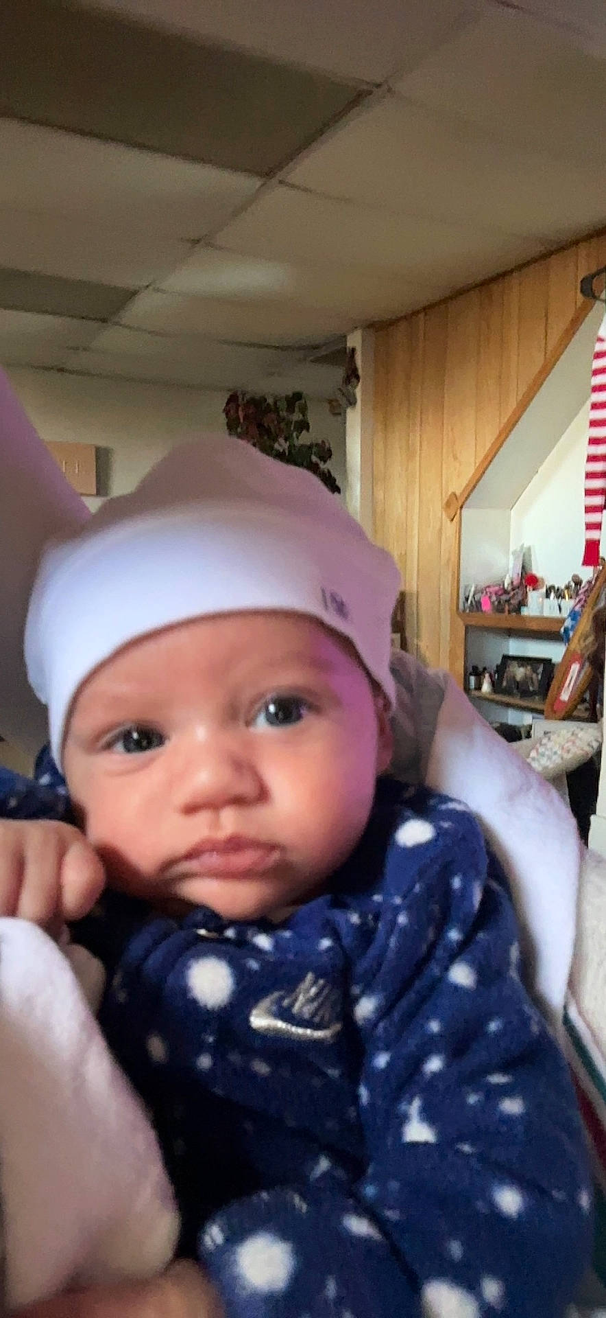 Karsyon Smith is registered to the contest to win money with this photo: baby, baby_toddler_clothing, beanie, cap, cheek, child, chin, eyebrow, eyelash, fashion_accessory, fun, happy, headwear, lip, mouth, nail, nose, person, personal_protective_equipment, skin