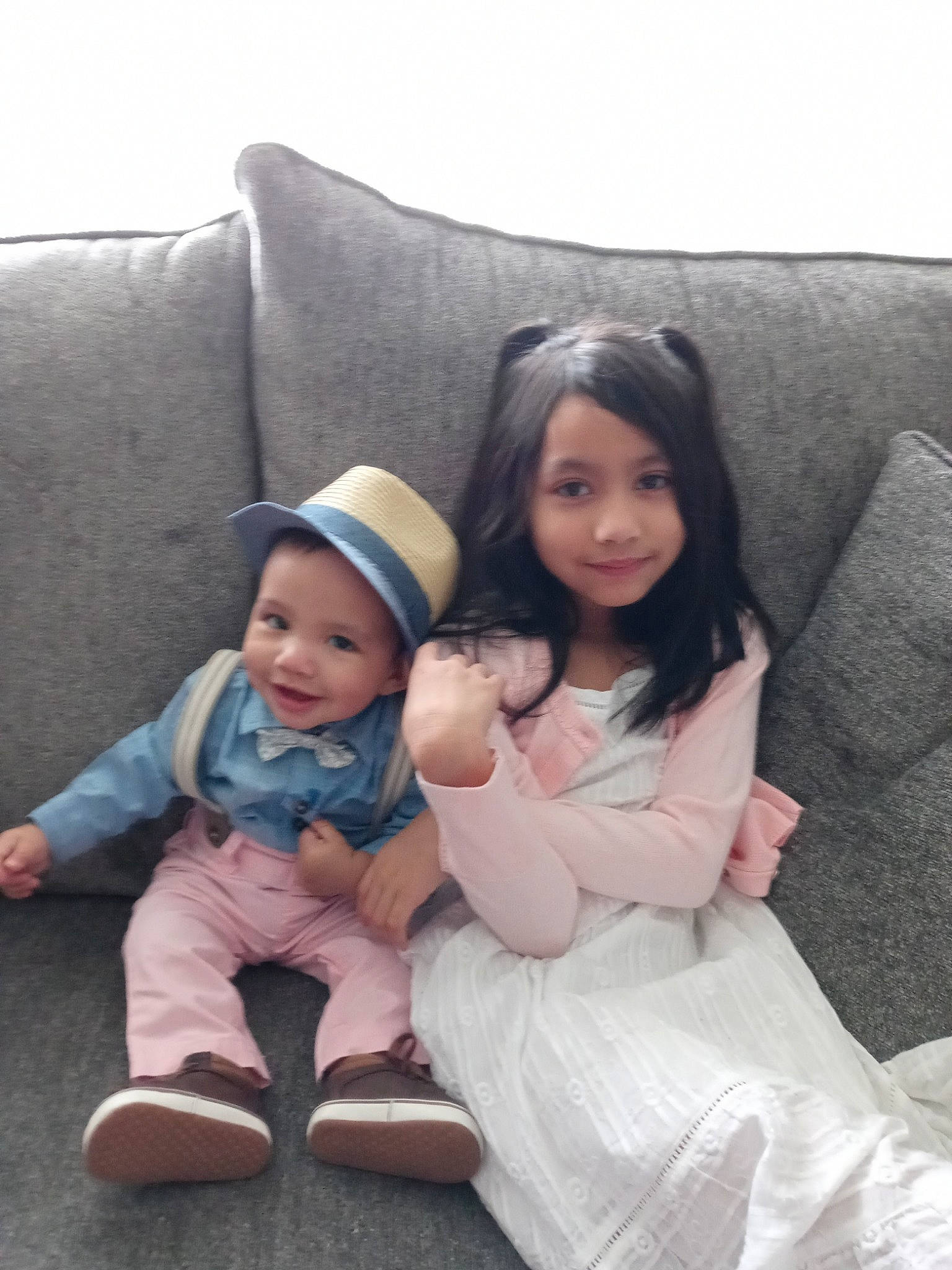 Ronin joined the competition — help win amazing prizes! baby, baby_toddler_clothing, comfort, couch, eye, flash_photography, foot, formal_wear, fun, hair, happy, headwear, joy, lap, leg, linens, living_room, person, sitting, skin