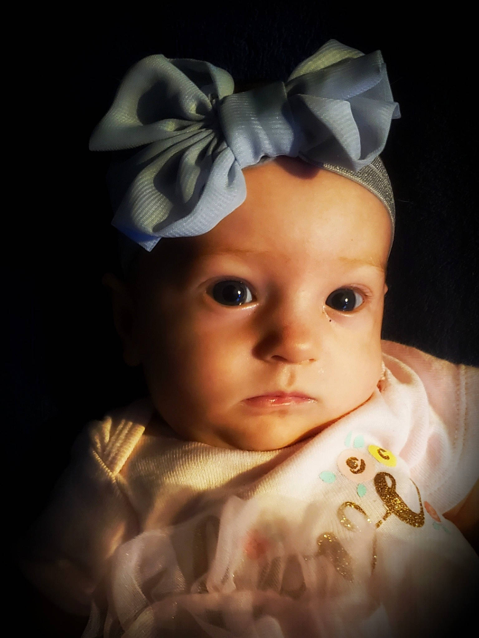 Harleigh is registered to the contest to win money with this photo: baby, baby_toddler_clothing, cap, cheek, costume_hat, dress, ear, eye, eyebrow, eyelash, fashion_accessory, flash_photography, forehead, head, headband, headgear, headpiece, headwear, iris, lip