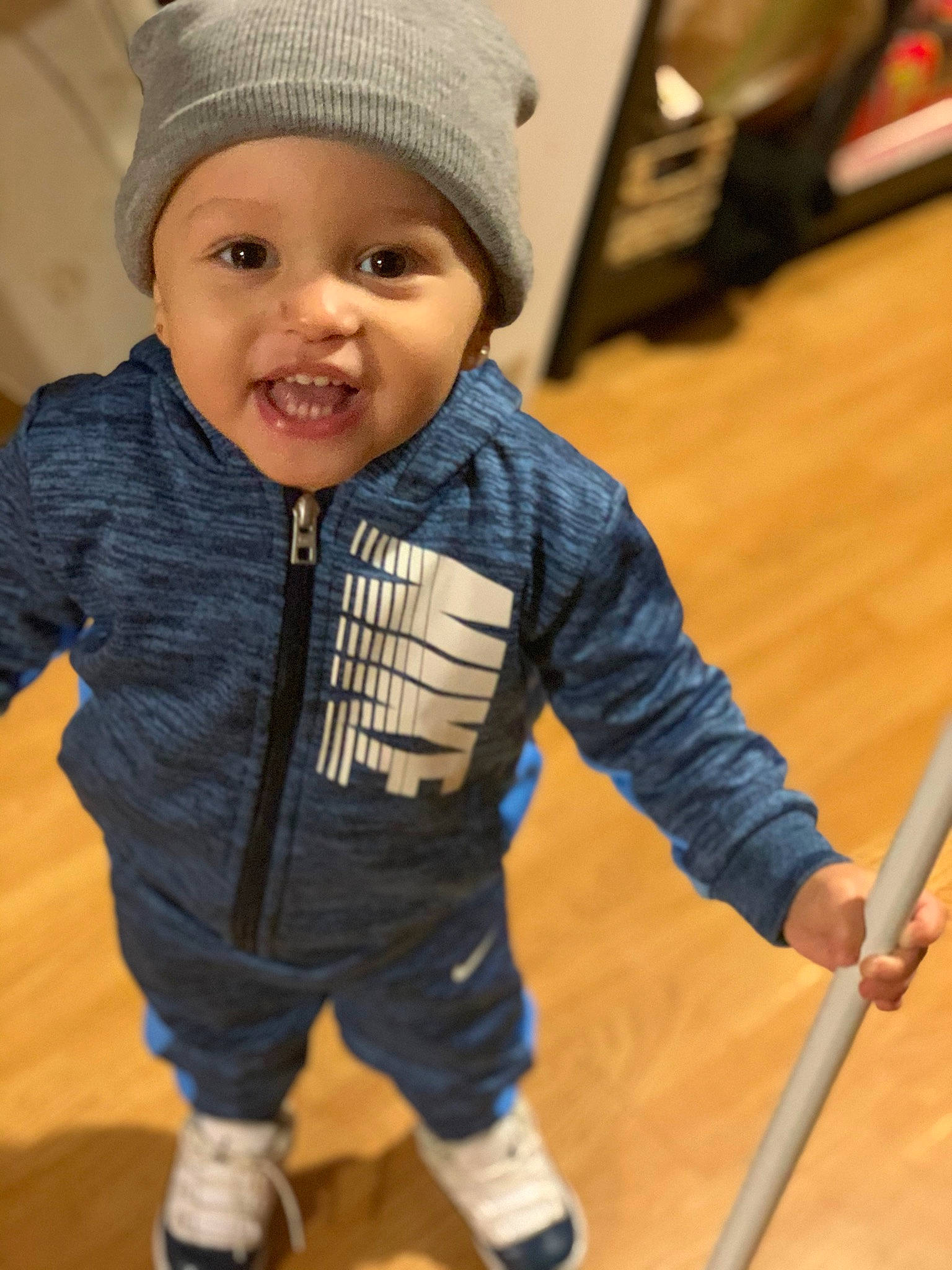 Deandre joined the competition — help win amazing prizes! baby, cap, child, headgear, headwear, joy, outerwear, person, toddler