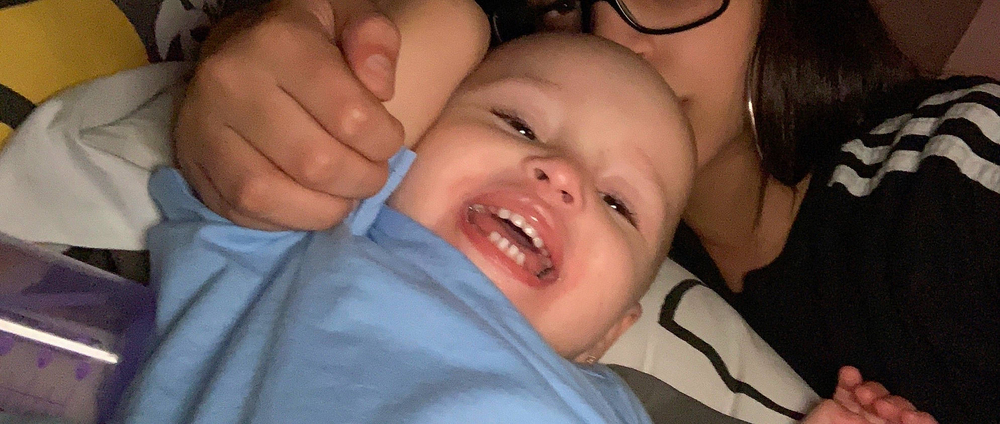 Deandre joined the competition — help win amazing prizes! baby, cheek, child, ear, face, facial_expression, finger, forehead, fun, gesture, hand, head, jaw, laugh, mouth, nose, organ, person, skin, smile