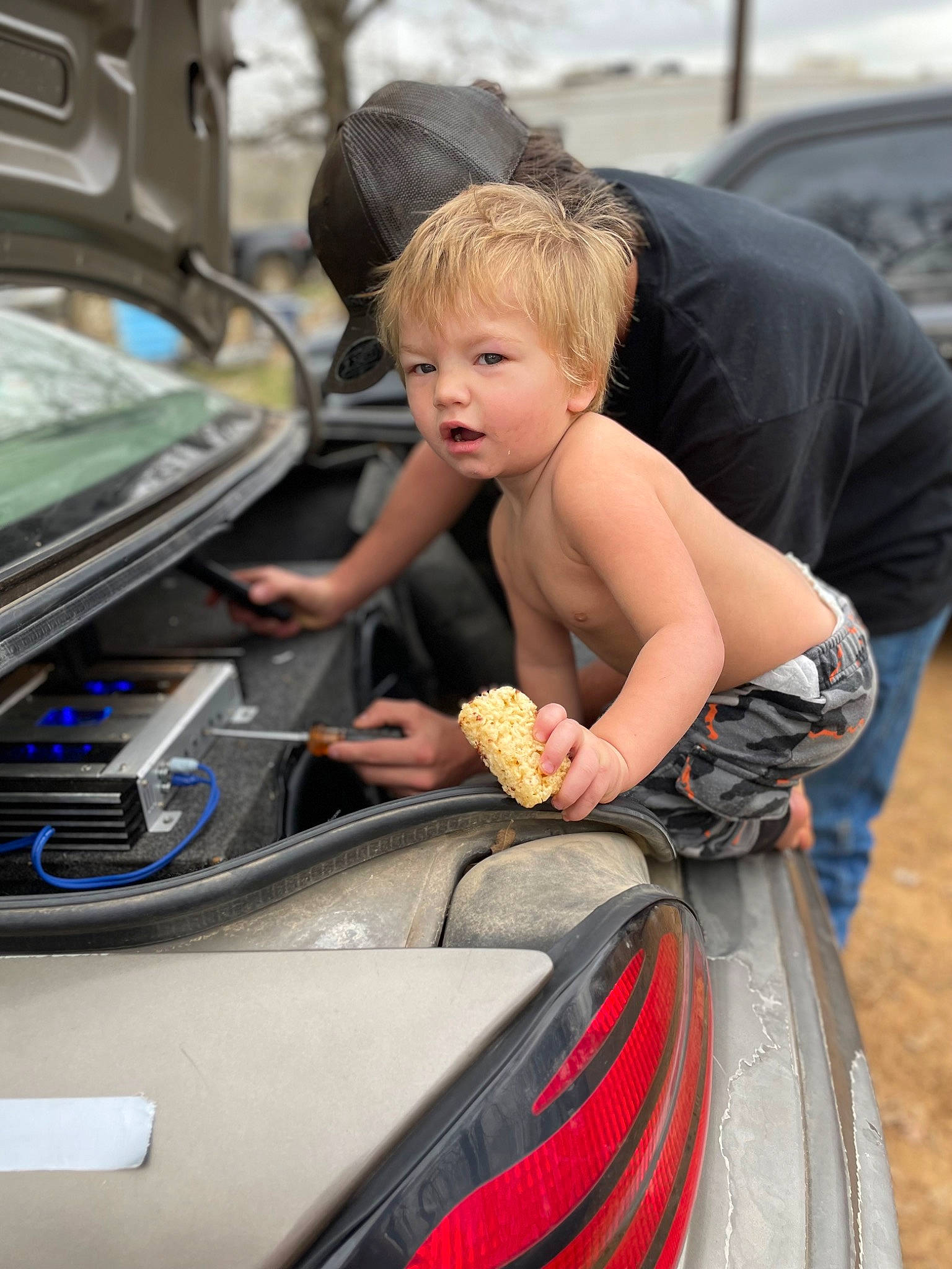 Braxton joined the competition — help win amazing prizes! auto_part, automotive_design, automotive_exterior, automotive_lighting, automotive_tire, automotive_wheel_system, blond, bumper, car, dress, event, family_car, fun, hood, motor_vehicle, person, personal_luxury_car, toddler, vehicle, vehicle_door