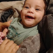 Levi joined the competition — help win amazing prizes! baby, bed, blanket, child, clothing, comfort, cozy, cute, expression, face, hand, happy, indoor, infant, person, portrait, skin, smiling, warm, young