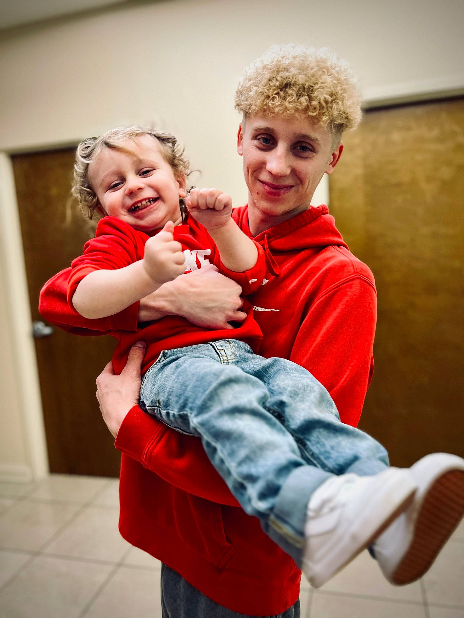 Braxton joined the competition — help win amazing prizes! arm, blond, child, comfort, event, flash_photography, fun, gesture, happy, hug, interaction, joint, joy, laugh, leisure, love, person, shoulder, sitting, smile