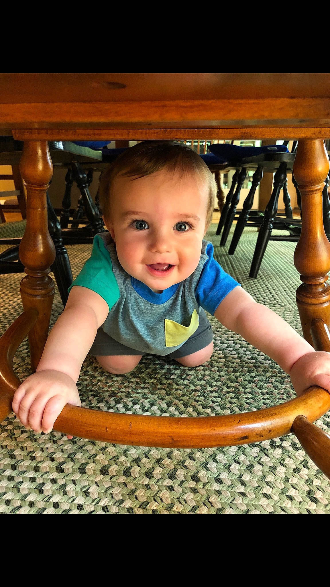 Gabe joined the competition — help win amazing prizes! baby, child, furniture, person, play, product, sitting, table, toddler