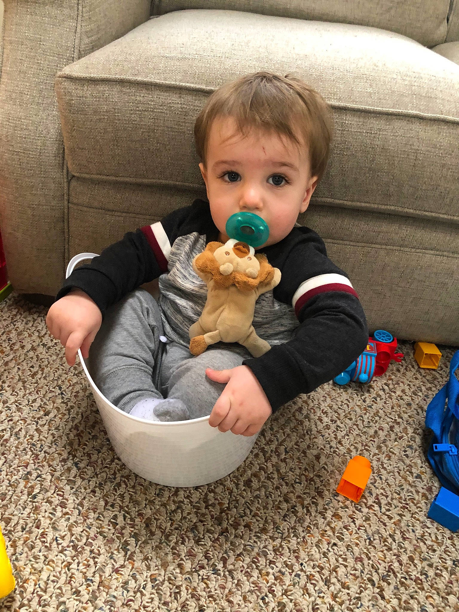 Gabe joined the competition — help win amazing prizes! baby, child, person, play, sitting, toddler