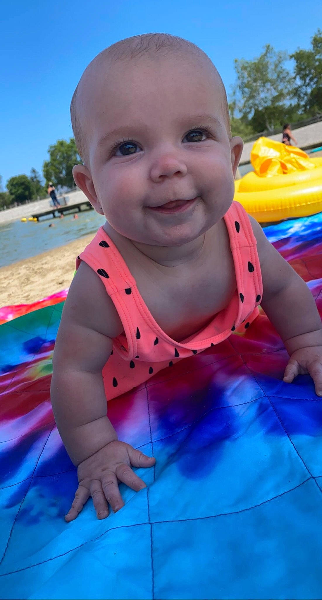 Mercy joined the competition — help win amazing prizes! aqua, azure, baby, baby_toddler_clothing, blue, child, electric_blue, facial_expression, fun, happy, joy, leisure, magenta, person, pink, play, recreation, skin, sky, smile