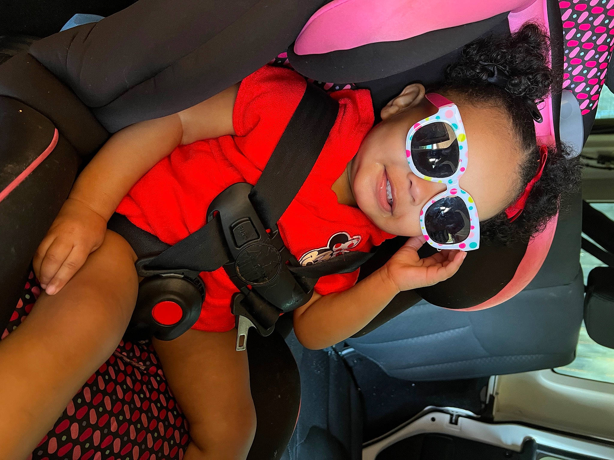 Gianna Orr joined the competition — help win amazing prizes! arm, auto_part, automotive_design, black_hair, car_seat, comfort, eyewear, fun, goggles, human_leg, leg, lifejacket, motor_vehicle, mouth, person, personal_protective_equipment, steering_wheel, sunglasses, thigh, vehicle_door