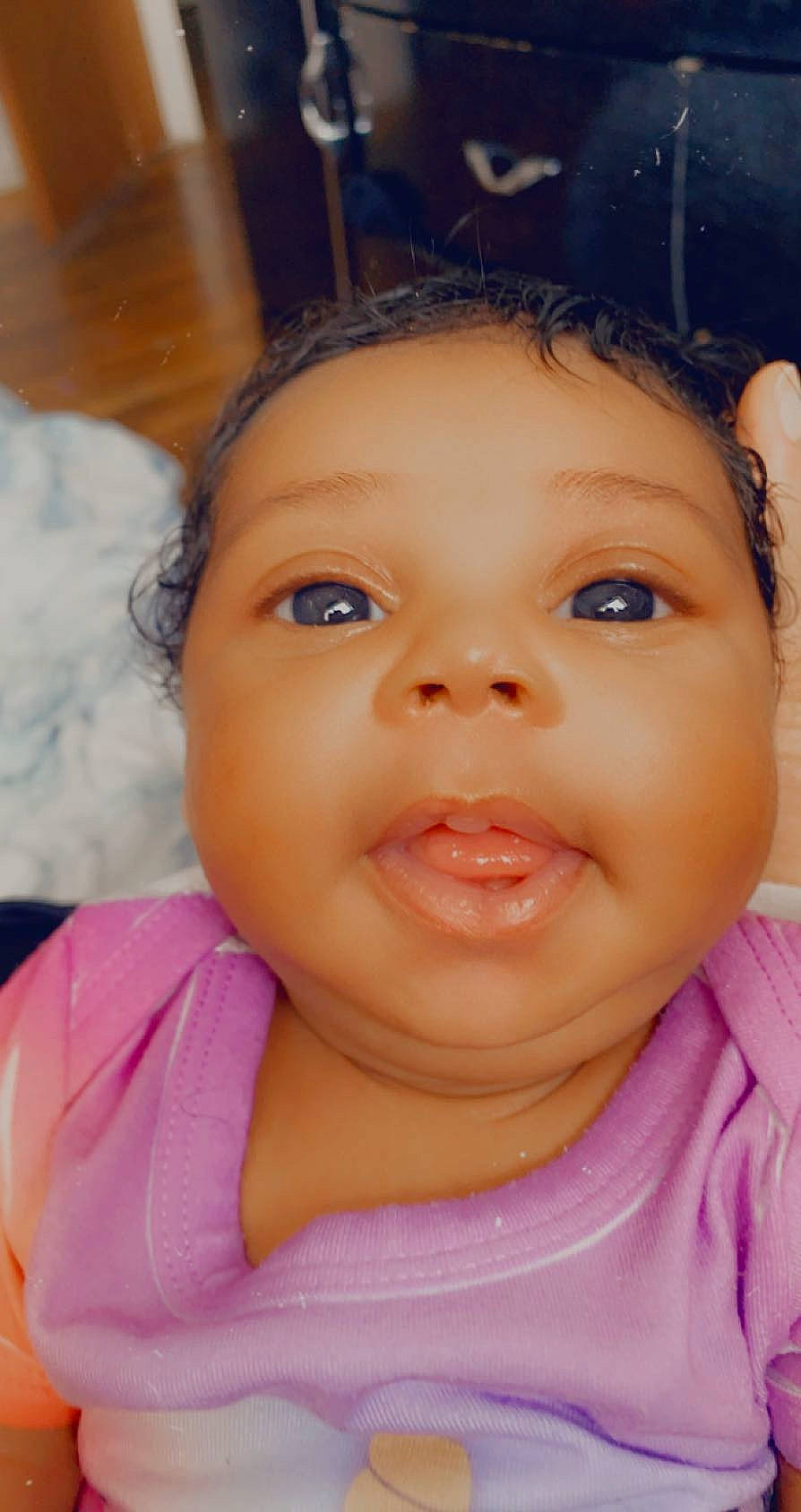 Jai Lynn is registered to the contest to win money with this photo: baby_toddler_clothing, beauty, cheek, child, chin, eye, eyebrow, eyelash, facial_expression, forehead, happy, iris, jaw, lip, mouth, organ, person, pink, skin, toddler