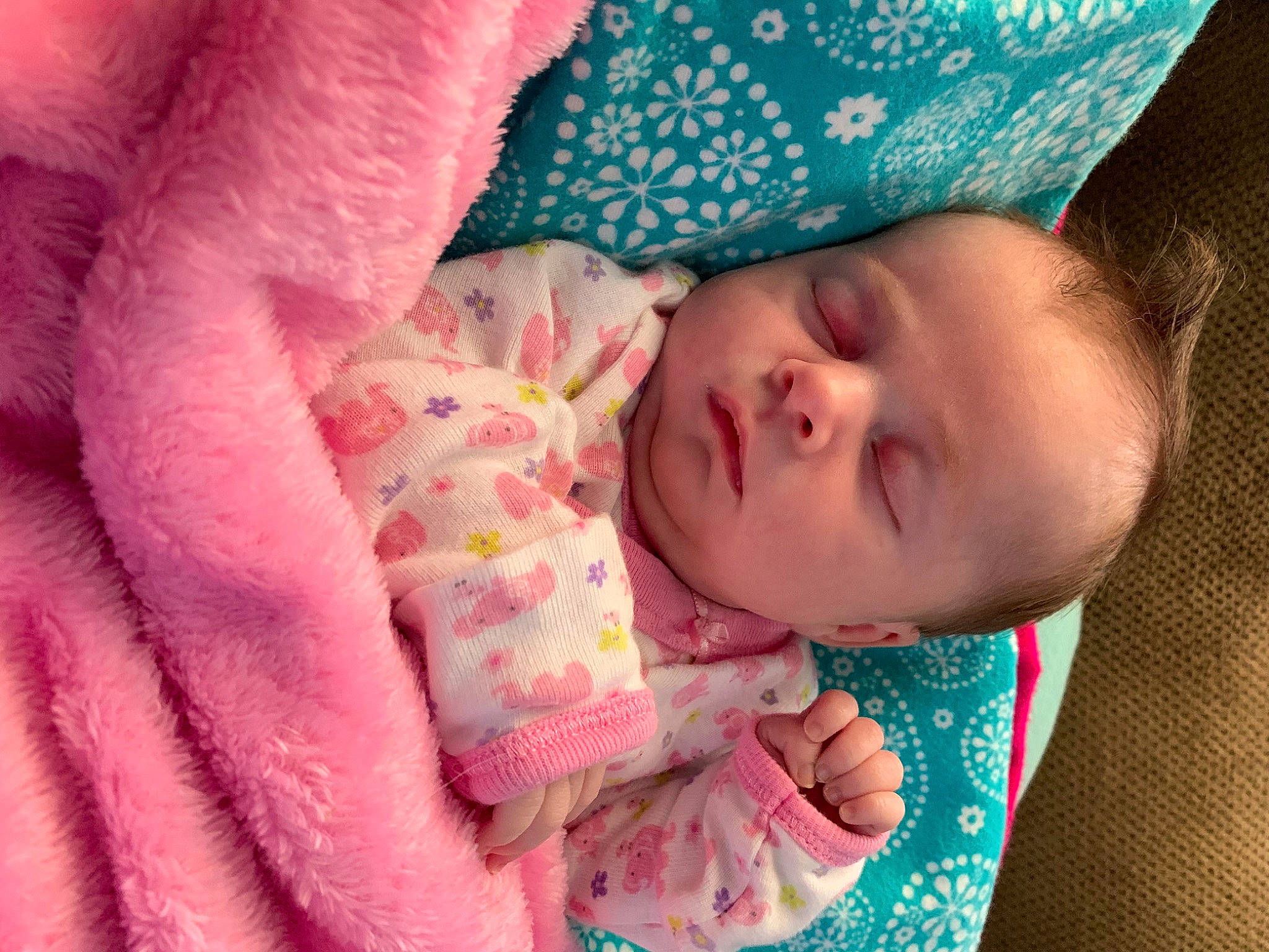 Crystal joined the competition — help win amazing prizes! baby, baby_toddler_clothing, cheek, child, comfort, eye, face, facial_expression, finger, human_body, iris, linens, lip, mouth, nose, pattern, person, pink, skin, sleeve