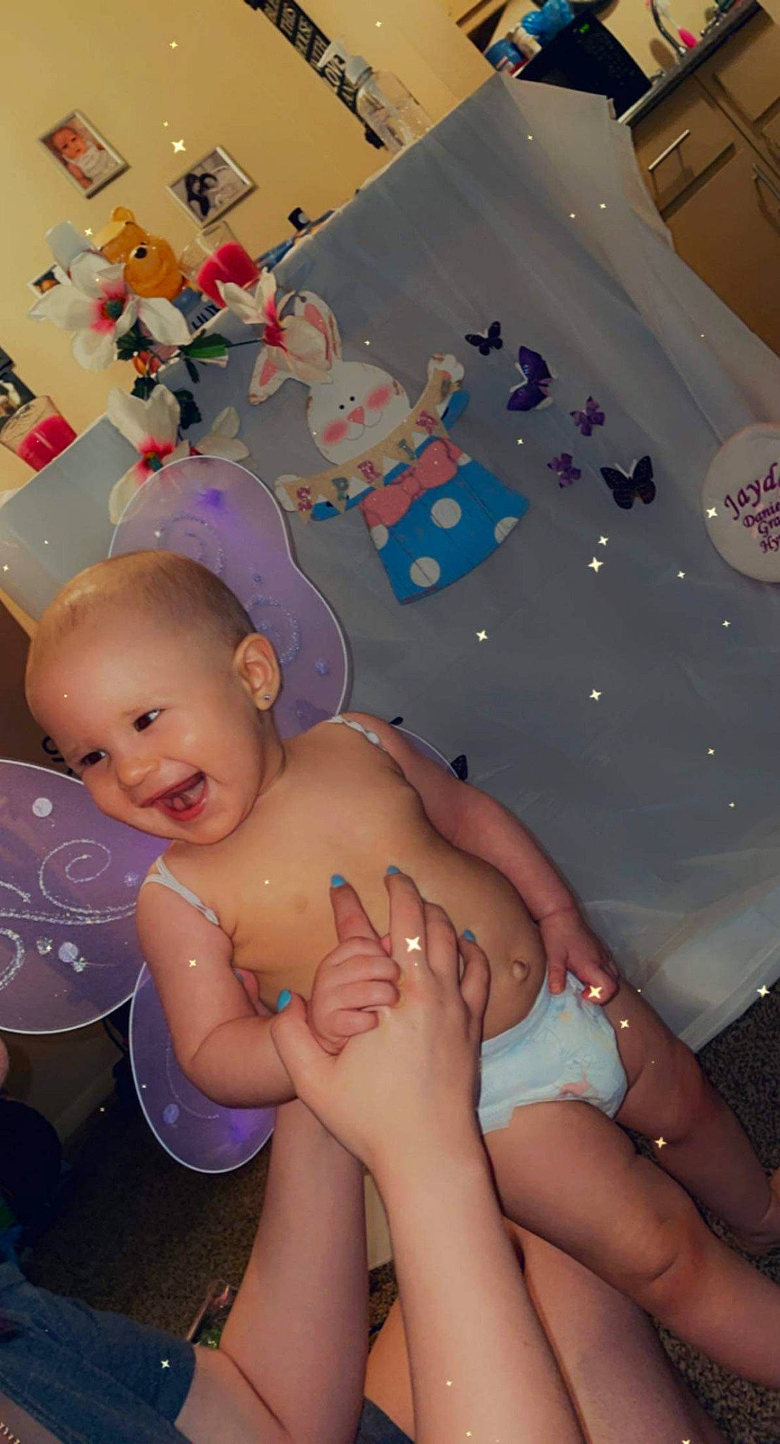 Jayda is registered to the contest to win money with this photo: arm, baby, bathing, chest, finger, flooring, fun, hand, happy, leg, leisure, mouth, muscle, person, pink, product, skin, smile, thigh, thumb