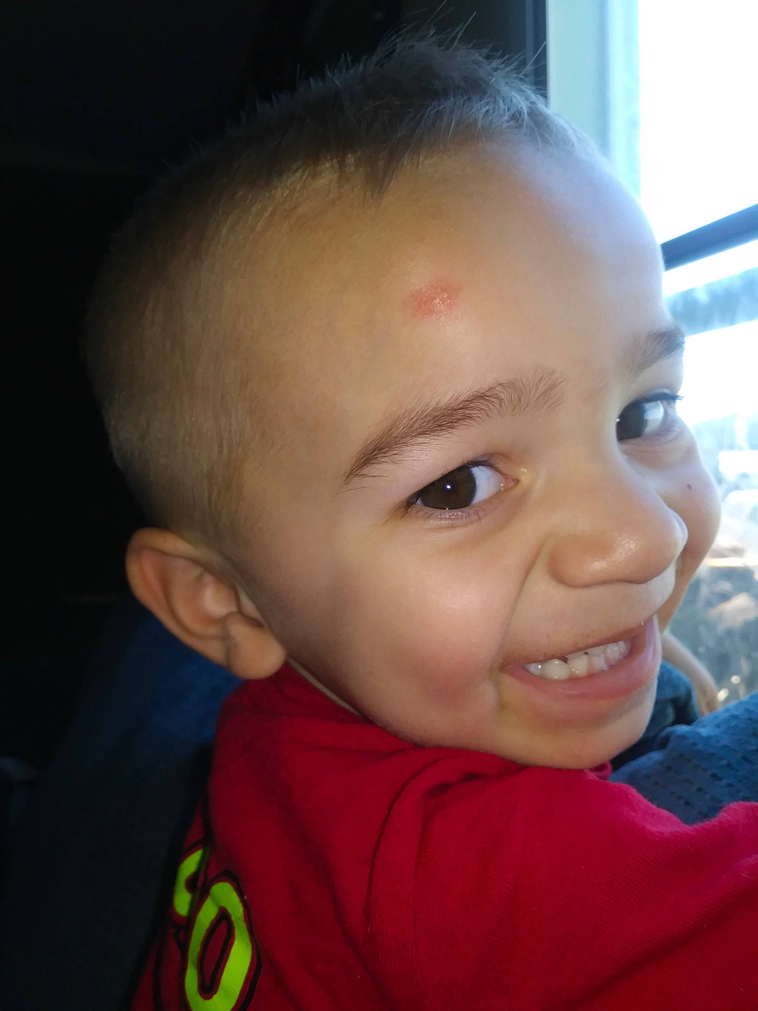 Tommy joined the competition — help win amazing prizes! buzz_cut, cheek, child, chin, close_up, ear, eye, eyebrow, face, facial_expression, forehead, hair, hairstyle, head, lip, mouth, nose, person, skin, smile