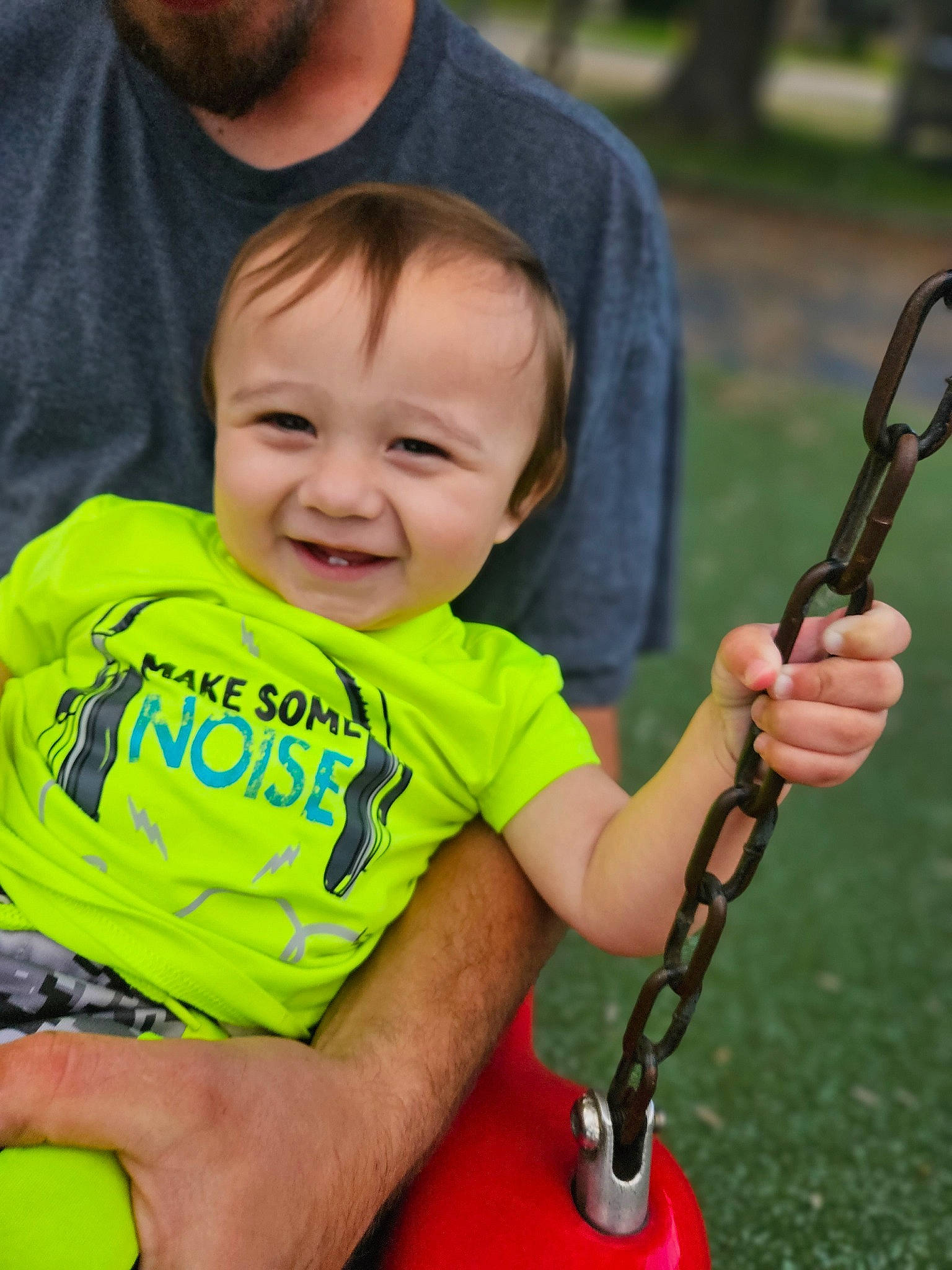 Aydon joined the competition — help win amazing prizes! baby, baby_products, child, event, fishing_reel, fun, gesture, grass, green, happy, joy, logo, people_in_nature, person, play, product, recreation, smile, swing, t_shirt