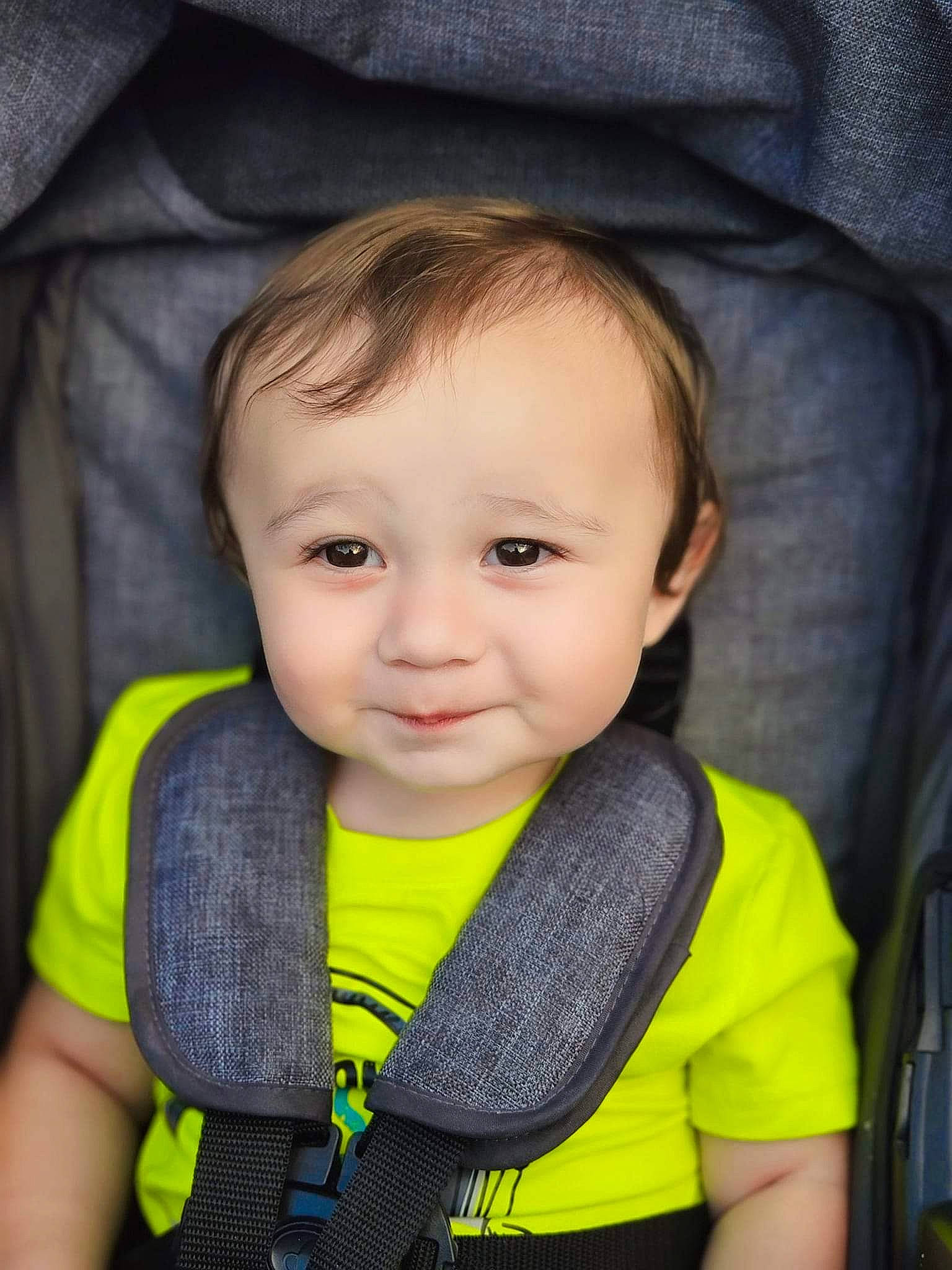 Aydon joined the competition — help win amazing prizes! baby, baby_carriage, baby_safety, baby_toddler_clothing, cheek, child, cloud, comfort, cool, eyebrow, face, happy, iris, joy, outerwear, person, personal_protective_equipment, product, seat_belt, skin